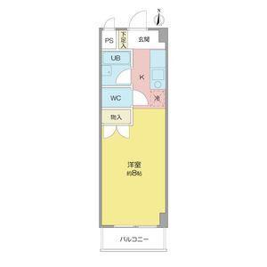 ソレイユYK(1K/2階)の間取り写真