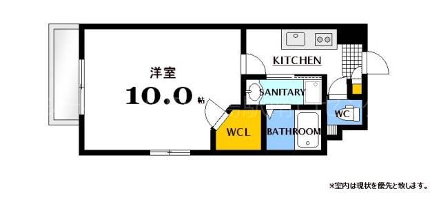 ウィステリア天神川(1K/7階)の間取り写真
