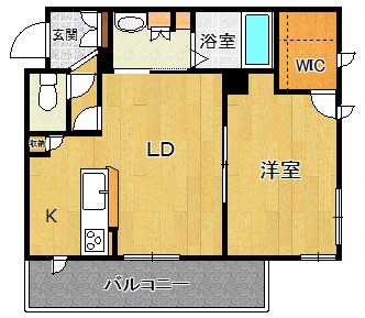 MAISONVERTEUMENOKI(1LDK/3階)の間取り写真