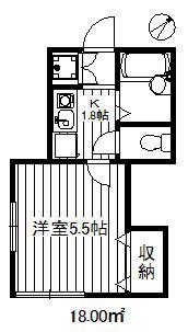 ハイム長谷川(1K/2階)の間取り写真