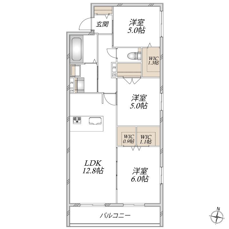 エスポワール 大宮(3LDK/2階)の間取り写真
