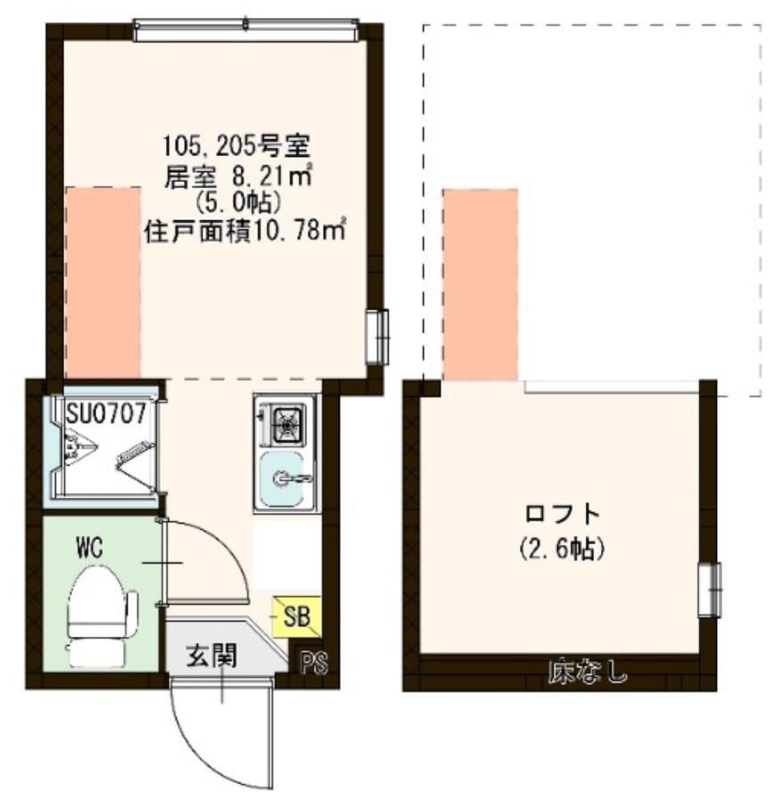 イオ椎名町(ワンルーム/1階)の間取り写真