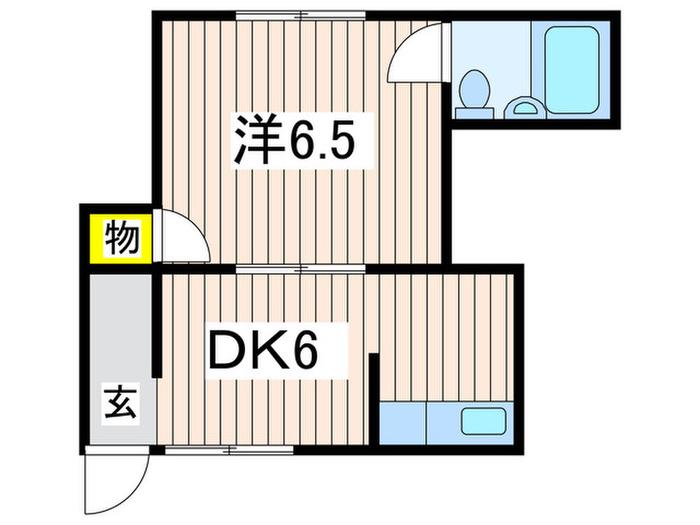 石田荘(1DK/2階)の間取り写真