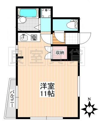 松栄ハイツ(ワンルーム/4階)の間取り写真