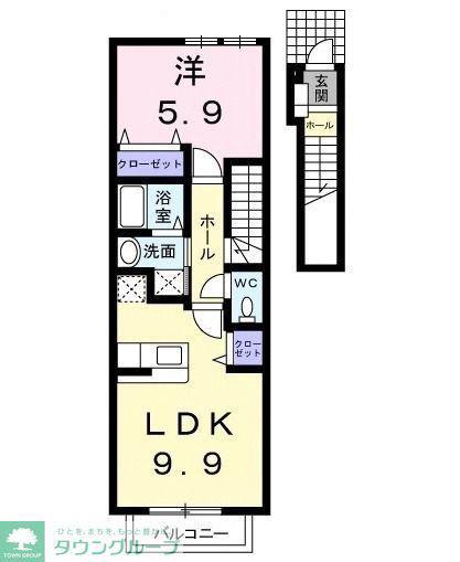 ベラーノ(1LDK/2階)の間取り写真