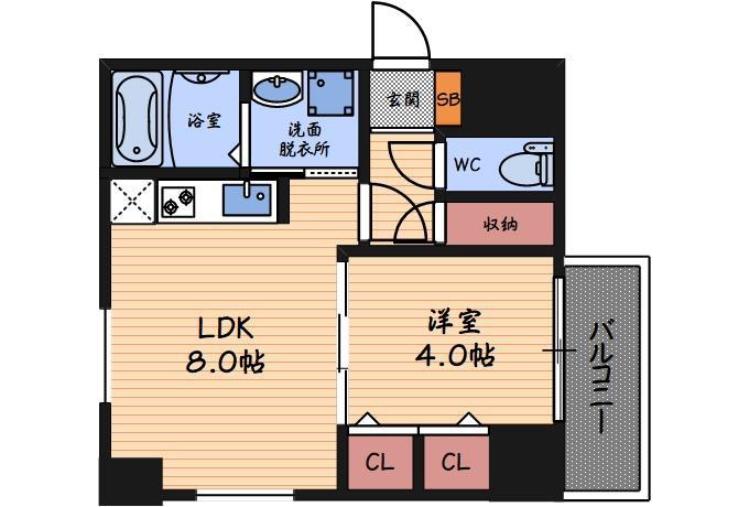 福島プライマリーワン(1LDK/3階)の間取り写真