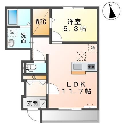 ヴィラージュ・カン(1LDK/1階)の間取り写真