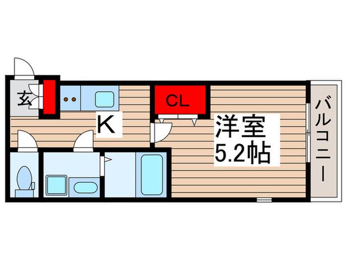 SKリデンテ北松戸(1K/1階)の間取り写真
