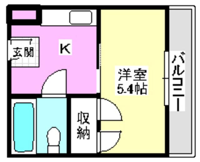 プラットホーム白川I(1K/2階)の間取り写真