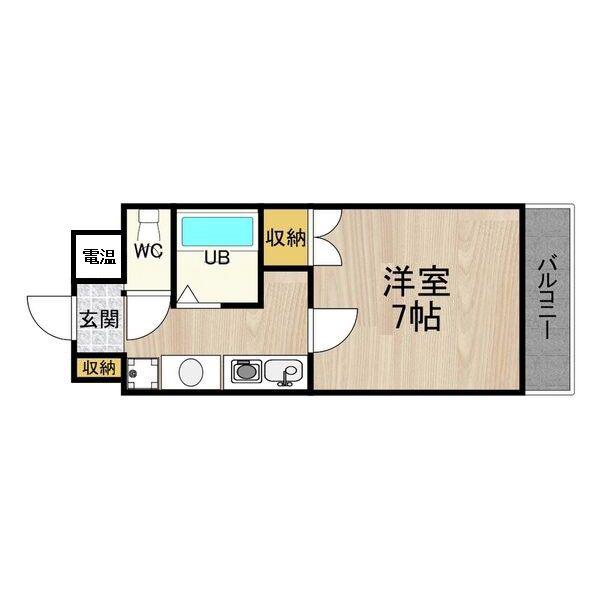 パークモダン高井田(1K/2階)の間取り写真