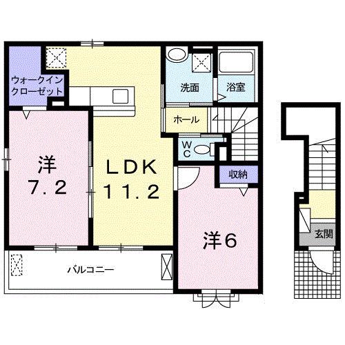 メゾン シュエット(2LDK/2階)の間取り写真