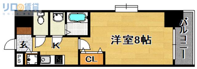 LUXE淡路II(1K/12階)の間取り写真
