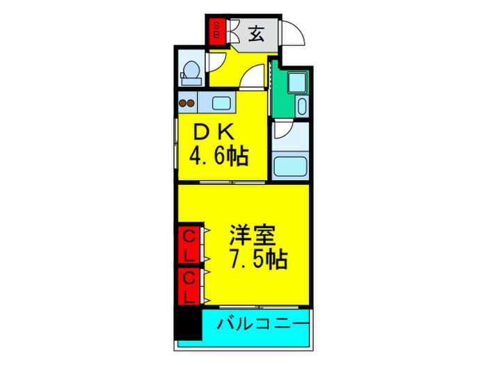 WILL DO 天満橋(1DK/7階)の間取り写真