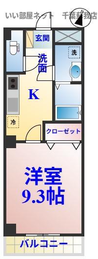 ルミナスワン(1K/1階)の間取り写真