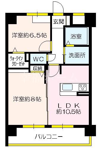 FLOWERS 花(2LDK/6階)の間取り写真