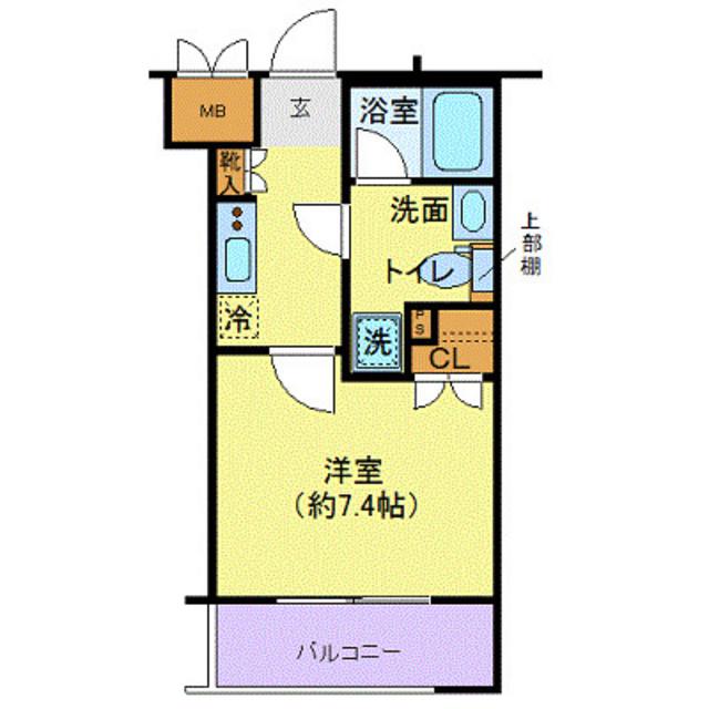 エクセリア溝ノ口(1K/1階)の間取り写真