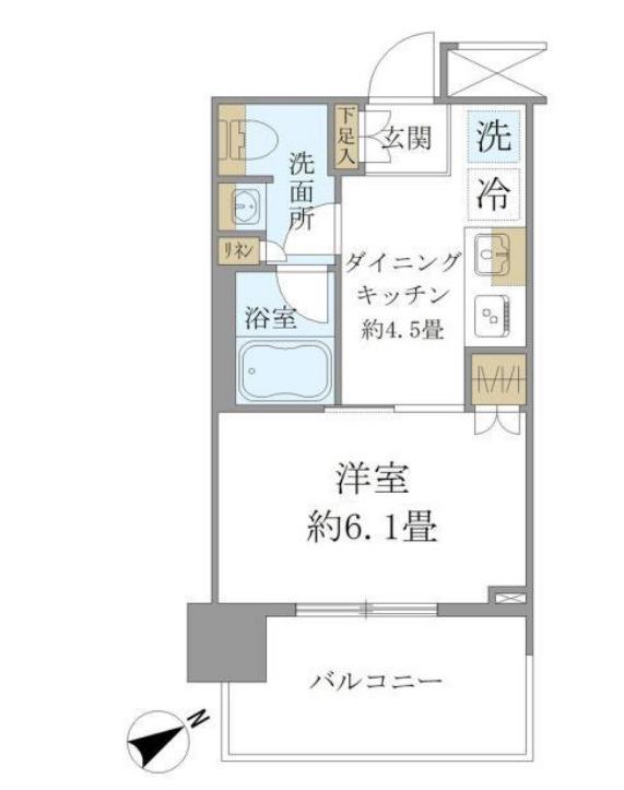 BRILLIA TOWER 浜離宮(1DK/11階)の間取り写真