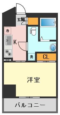 ユリカロゼAZ亀有ノース TOWER(1K/5階)の間取り写真