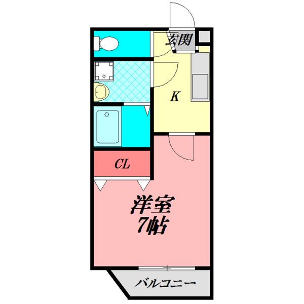 ノイエ ヴィラ(1K/3階)の間取り写真