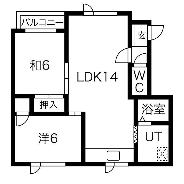 コーポ8・3B(2LDK/2階)の間取り写真