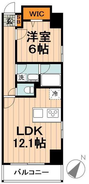 ORANGE PORTE(1LDK/8階)の間取り写真