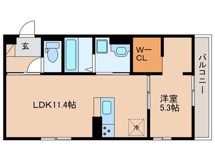 アイル京都山科(1LDK/2階)の間取り写真