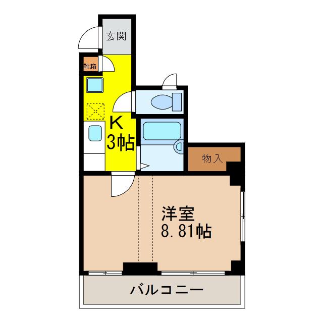 PLEASANT UZU(1K/2階)の間取り写真