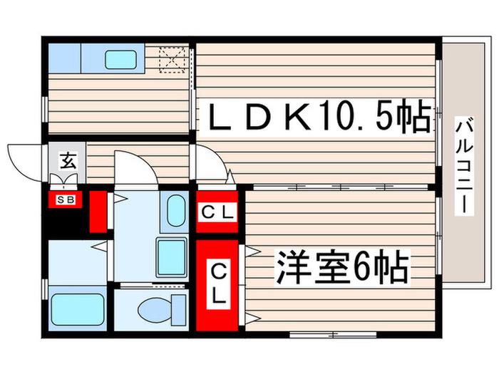 クレール・ド・リュンヌ(1LDK/1階)の間取り写真
