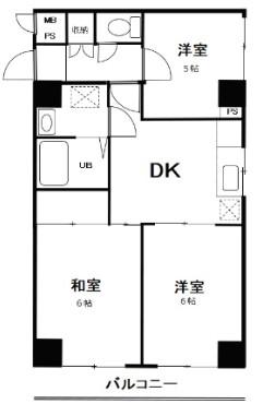パインクレスト調布(3DK/2階)の間取り写真