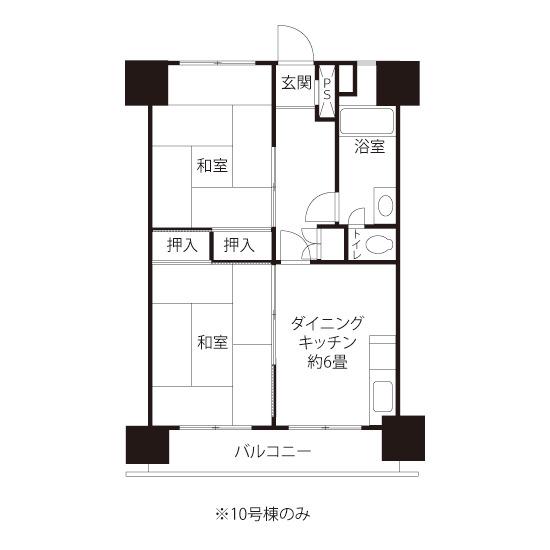 久留米下里(2DK/4階)の間取り写真