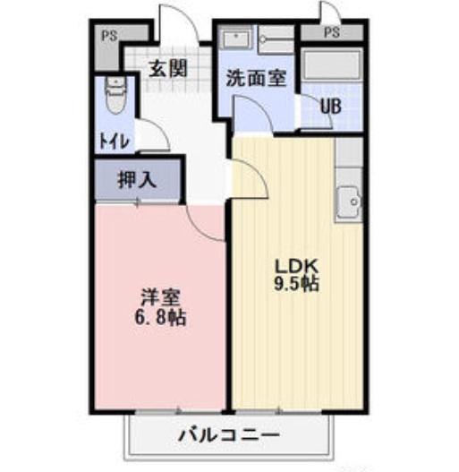 サープラスコヤマ(1LDK/1階)の間取り写真