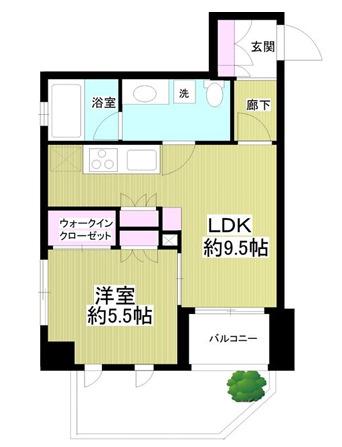 ミオカステーロ代々木(1LDK/1階)の間取り写真