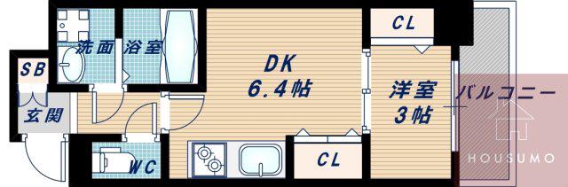 YOUS VIII番館(1DK/8階)の間取り写真