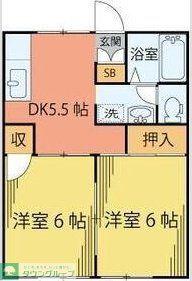 STハイツ西多賀(2DK/1階)の間取り写真
