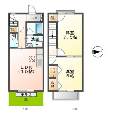 ブランシェ21(2LDK/1階)の間取り写真