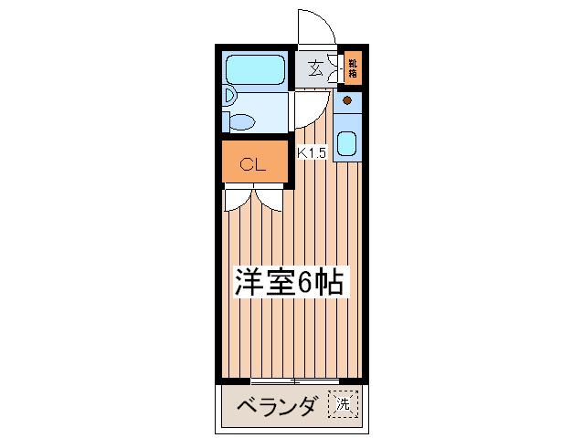 クレセントハイム(ワンルーム/1階)の間取り写真