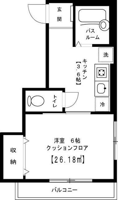 カーサエテルノ(1K/2階)の間取り写真