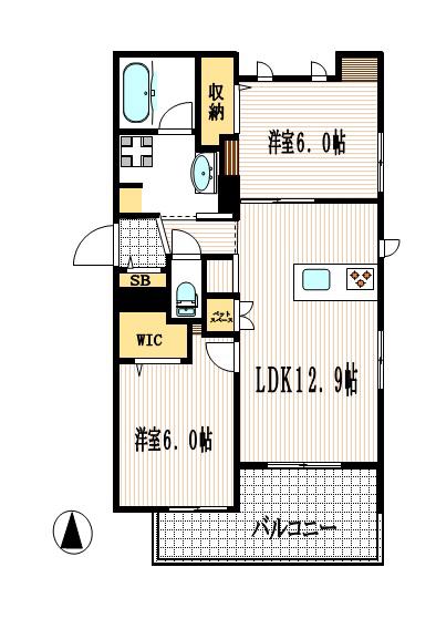 OID TERRACE(2LDK/3階)の間取り写真