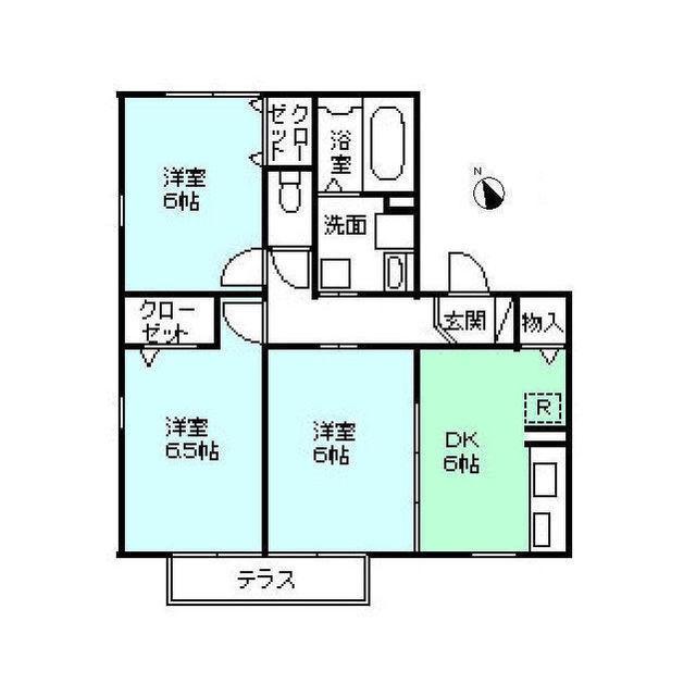 ガーーデンテラス(3DK/1階)の間取り写真