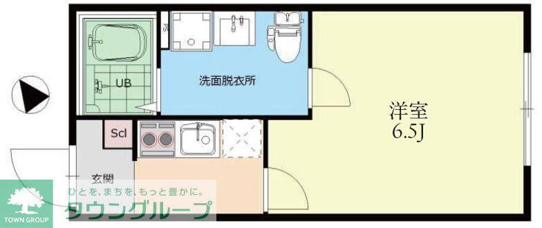 ルノン谷在家(1K/4階)の間取り写真