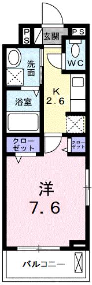 セントラル ピュア(1K/3階)の間取り写真