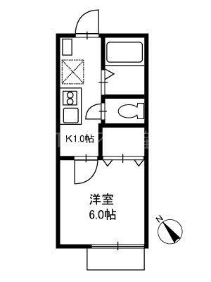 ハイテック新千葉(1K/2階)の間取り写真