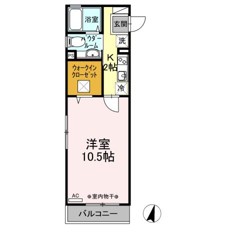GRANDE-北烏山1丁目-(1K/1階)の間取り写真