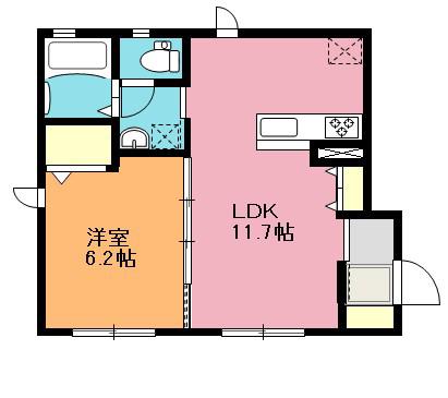レジデンシア(1LDK/1階)の間取り写真
