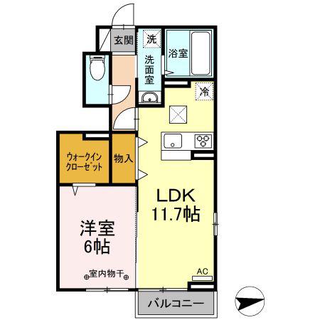 グラン エスポワール(1LDK/1階)の間取り写真
