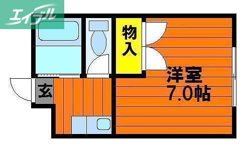 サンシャイン大安寺(1K/2階)の間取り写真
