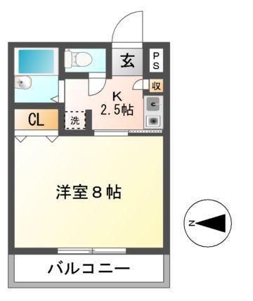 フリージアコート(1K/1階)の間取り写真