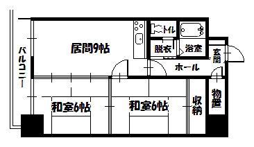 SECONDラシアール(2LDK/9階)の間取り写真