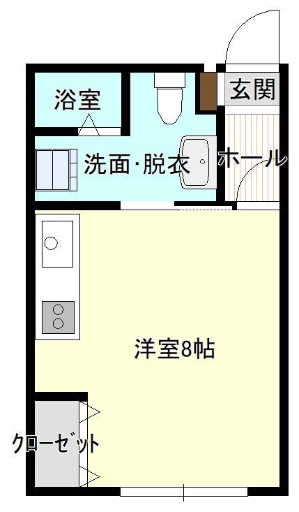 アリエッタはまゆう(ワンルーム/1階)の間取り写真