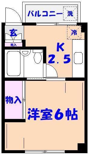 ホワイトパレス(1K/1階)の間取り写真